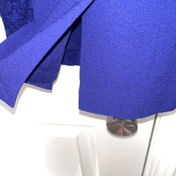 Women’s Calvin Klein royal blue formal mini dress with rouching and lace detail - Picture 6 of 7